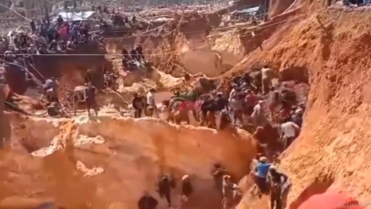 Colapso de una mina sepultó a 50 mineros en el estado Bolívar