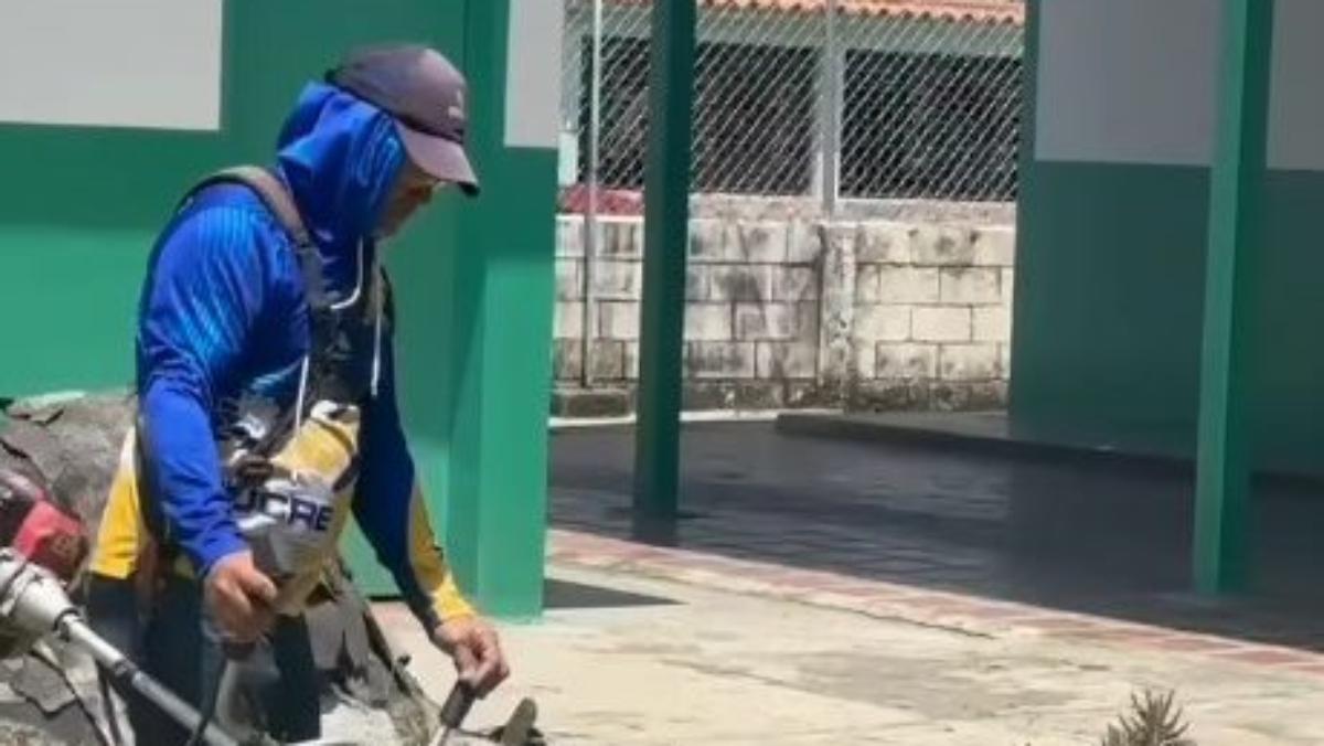 Realizan jornada de limpieza en instituciones educativas de Cagua