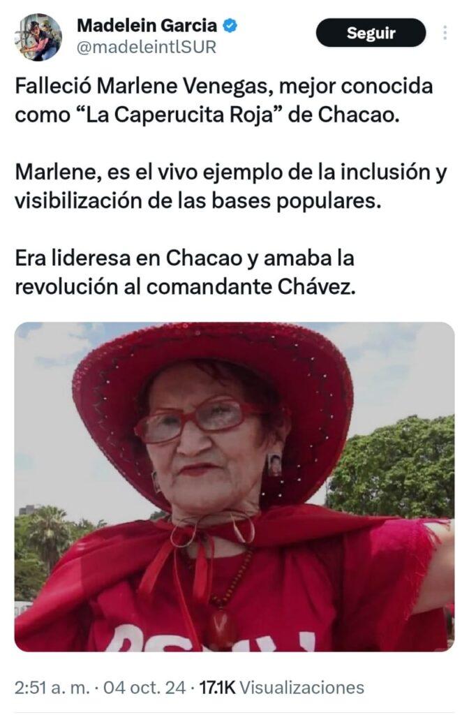 Falleció Marlene Venegas, la famosa "Caperucita Roja" de Chacao madeleine-caperucita-672x1024 Falleció Marlene Venegas, la famosa "Caperucita Roja" de Chacao