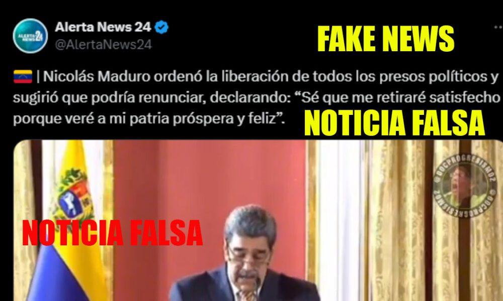 Desmienten Fake News sobre renuncia de Maduro difundida por portal web