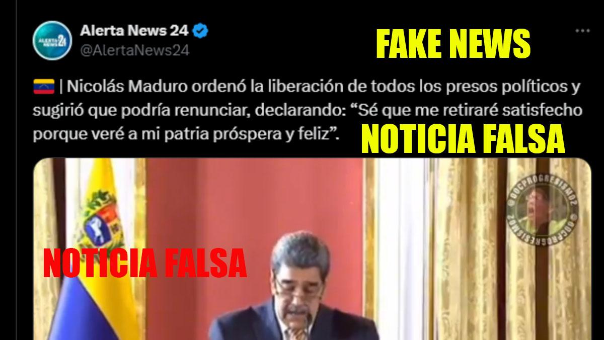 Desmienten Fake News sobre renuncia de Maduro difundida por portal web