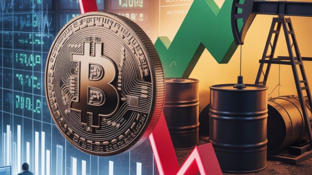 Bitcoin sufre fuerte caída y el petróleo se dispara por conflicto contra Irán