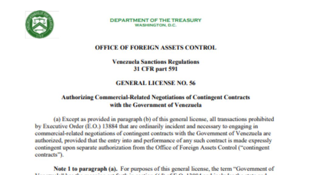 EEUU levanta sanciones al Banco Central de Venezuela 