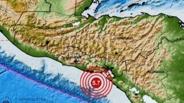 Sismo de 5,8 sacude parte de Centroamérica sin causar daños